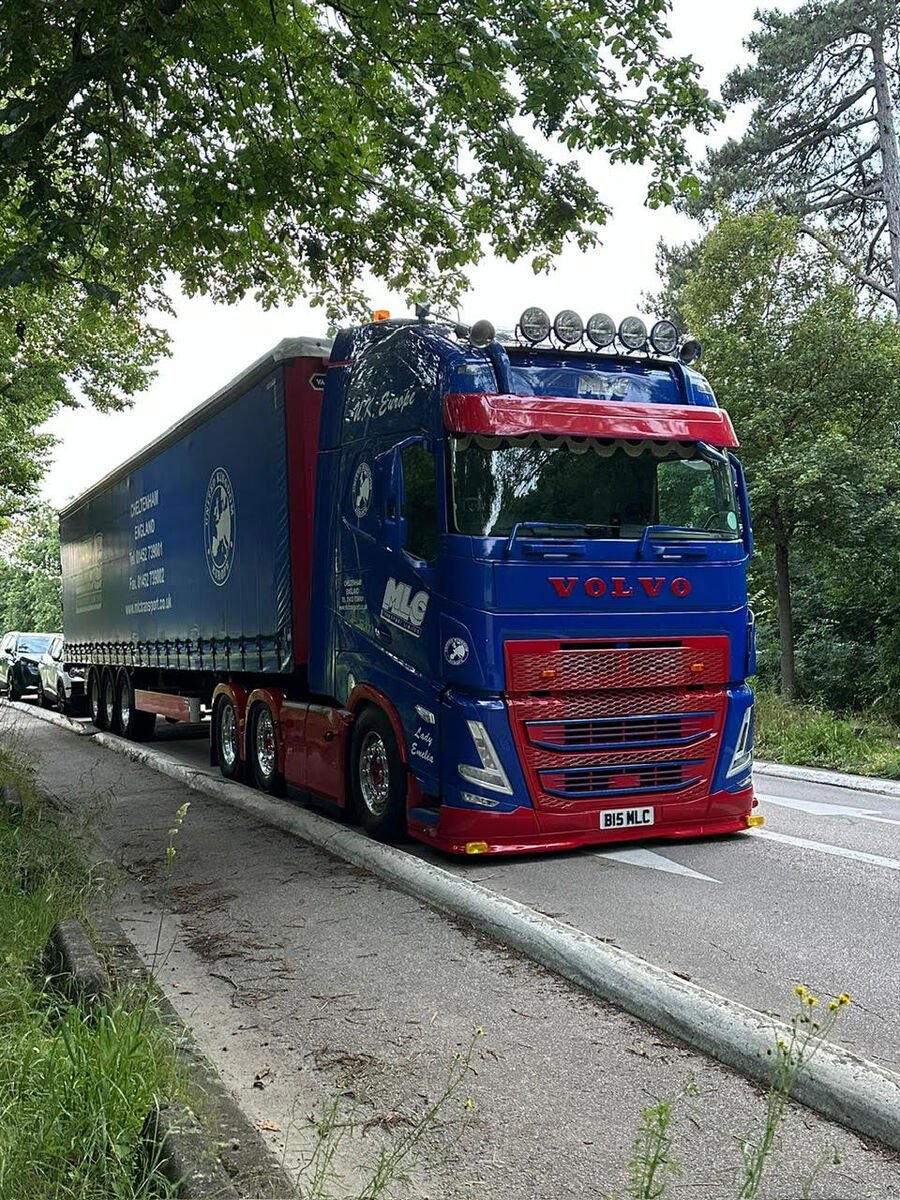 MLC Volvo truck on country road