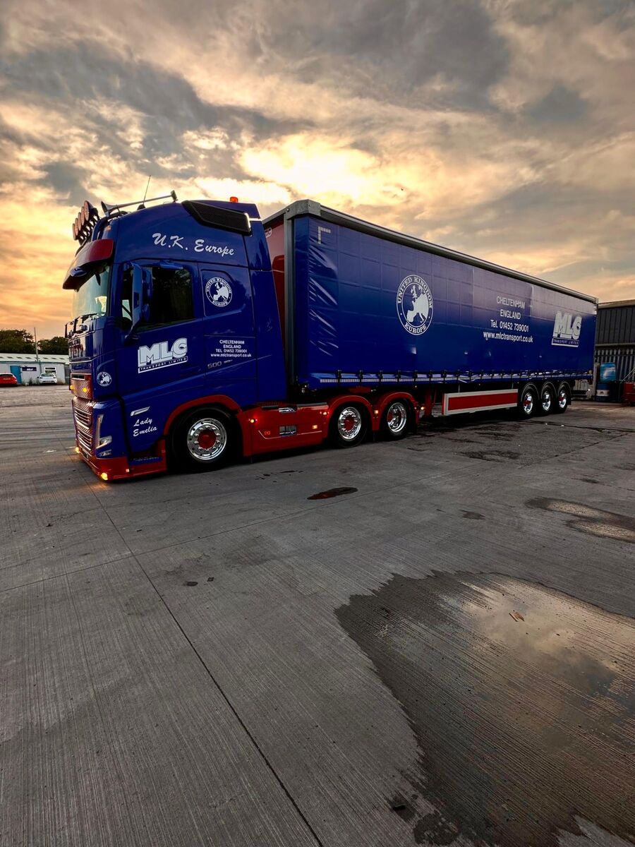 MLC Transport truck at sunset
